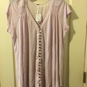 NWT! Free People lilac Highland Tee Sz sm